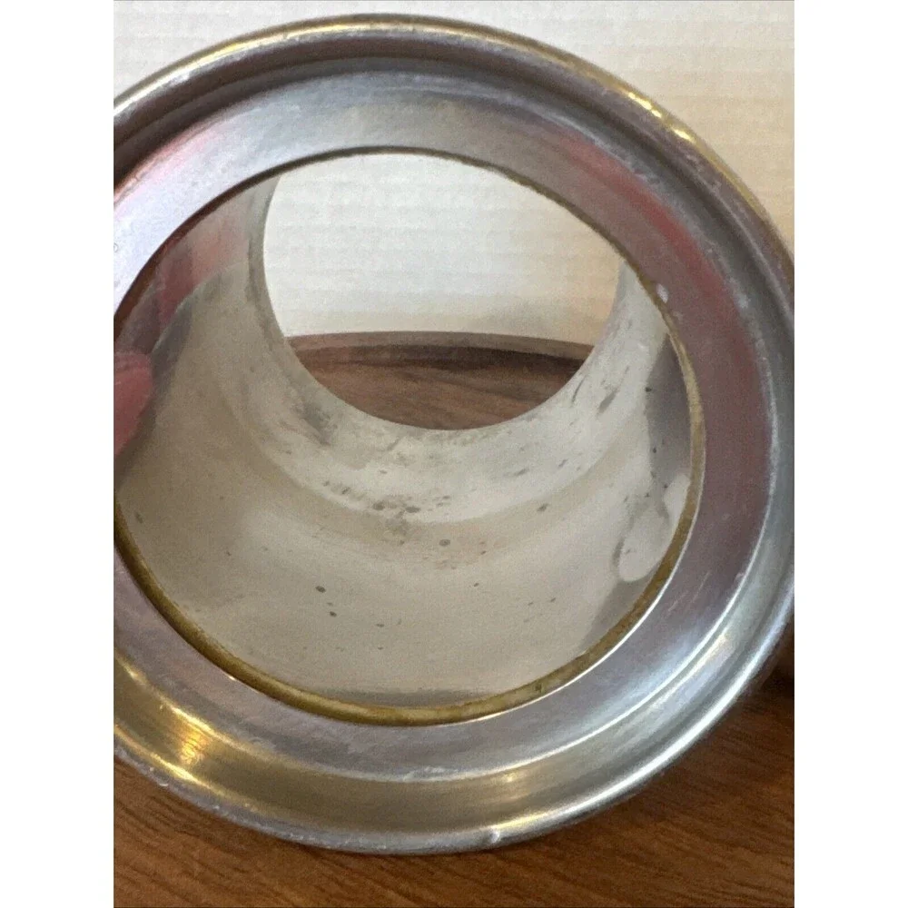 English Pewter glass bottom